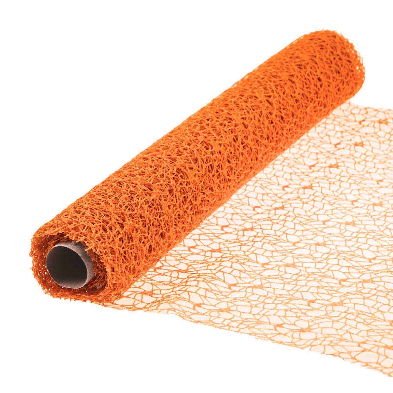 maDDma Stoff 4,5m Tischband in Netzoptik 4,5x0,5m, Farbwahl, orange