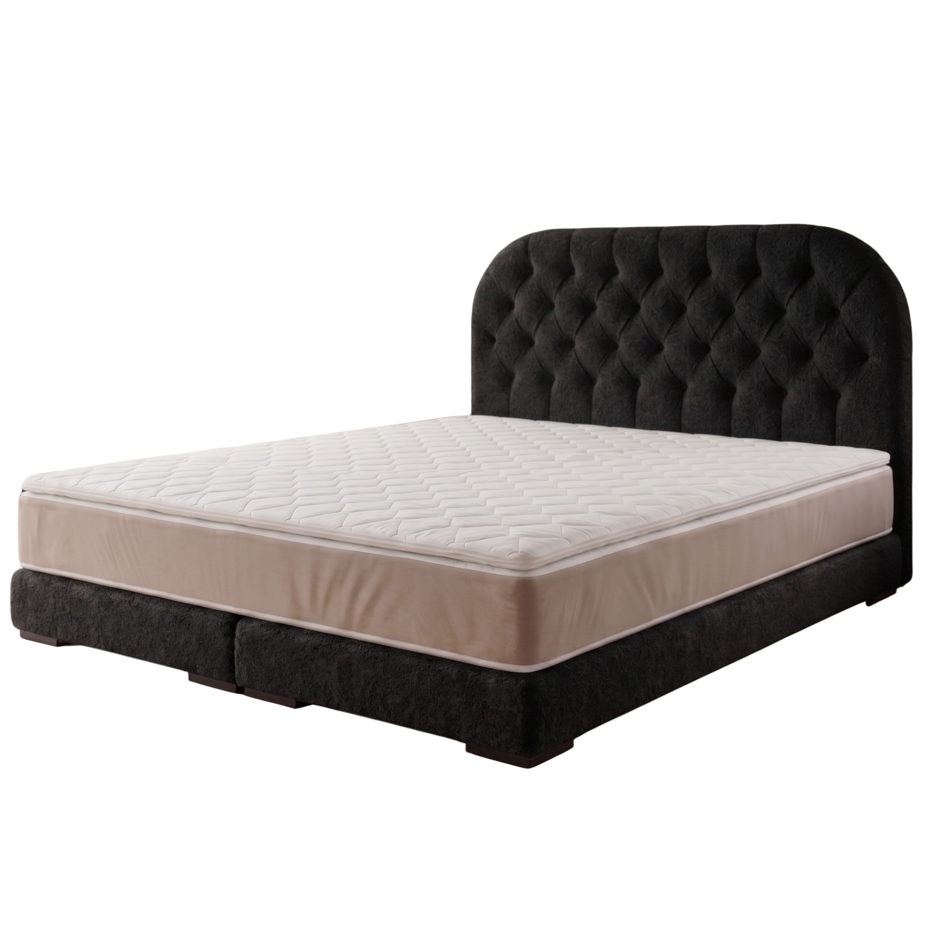 A&J MöbelLand GmbH Bettgestell Polsterbett LEON als Bettgestell mit Kopfteil (Länge: 209 cm, Höhe Kopfteil: 110 cm, 4 Kopfteil-Varianten, 7 Größen zur Auswahl, Modernes Design, TOP ANGEBOT!, Inklusive Bettgestell), Komplettgestell-Set