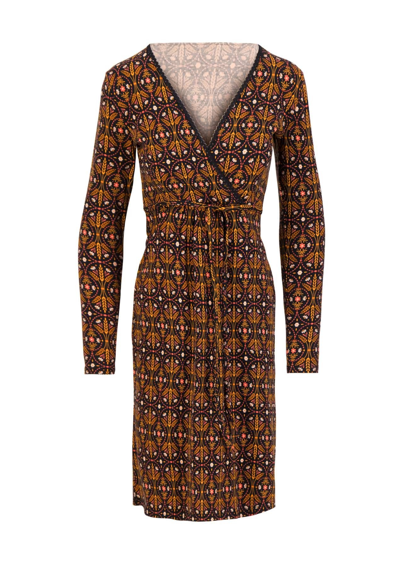 Blutsgeschwister Midikleid - Feminines Jerseykleid mit Wickeloptik und A-Linie für Damen