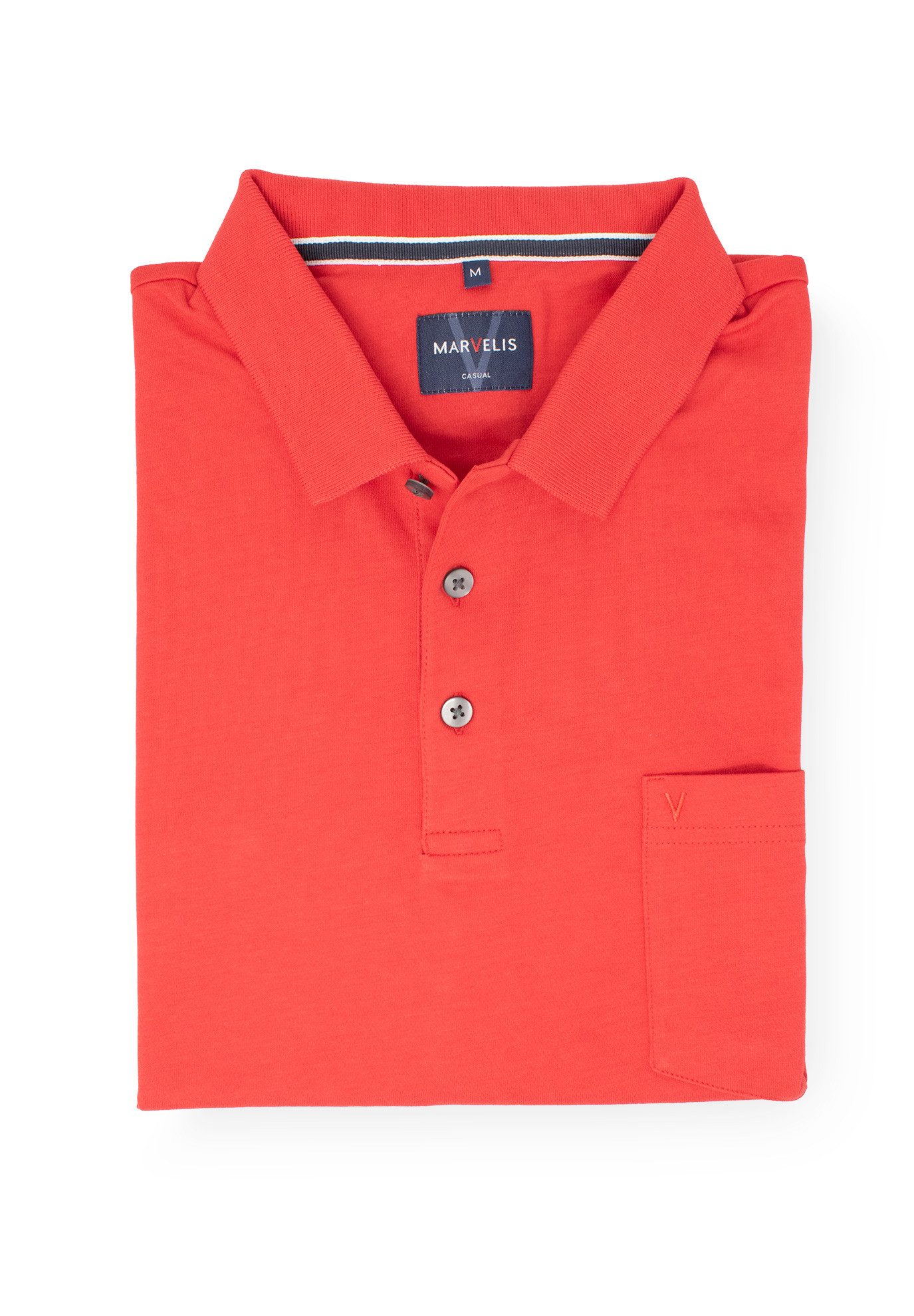 MARVELIS Poloshirt Poloshirt - Quick Dry - Einfarbig - Lackrot Quick Dry