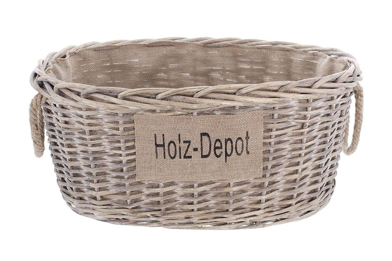 Home-trends24.de Kaminholzkorb Kaminholzkorb Brennholzkorb Korb Holz Groß Weide