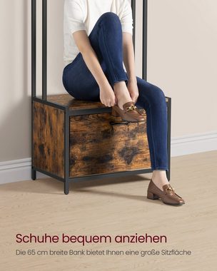 VASAGLE Garderobenständer Garderobe, mit Sitzbank, 30 x 85 x 180 cm