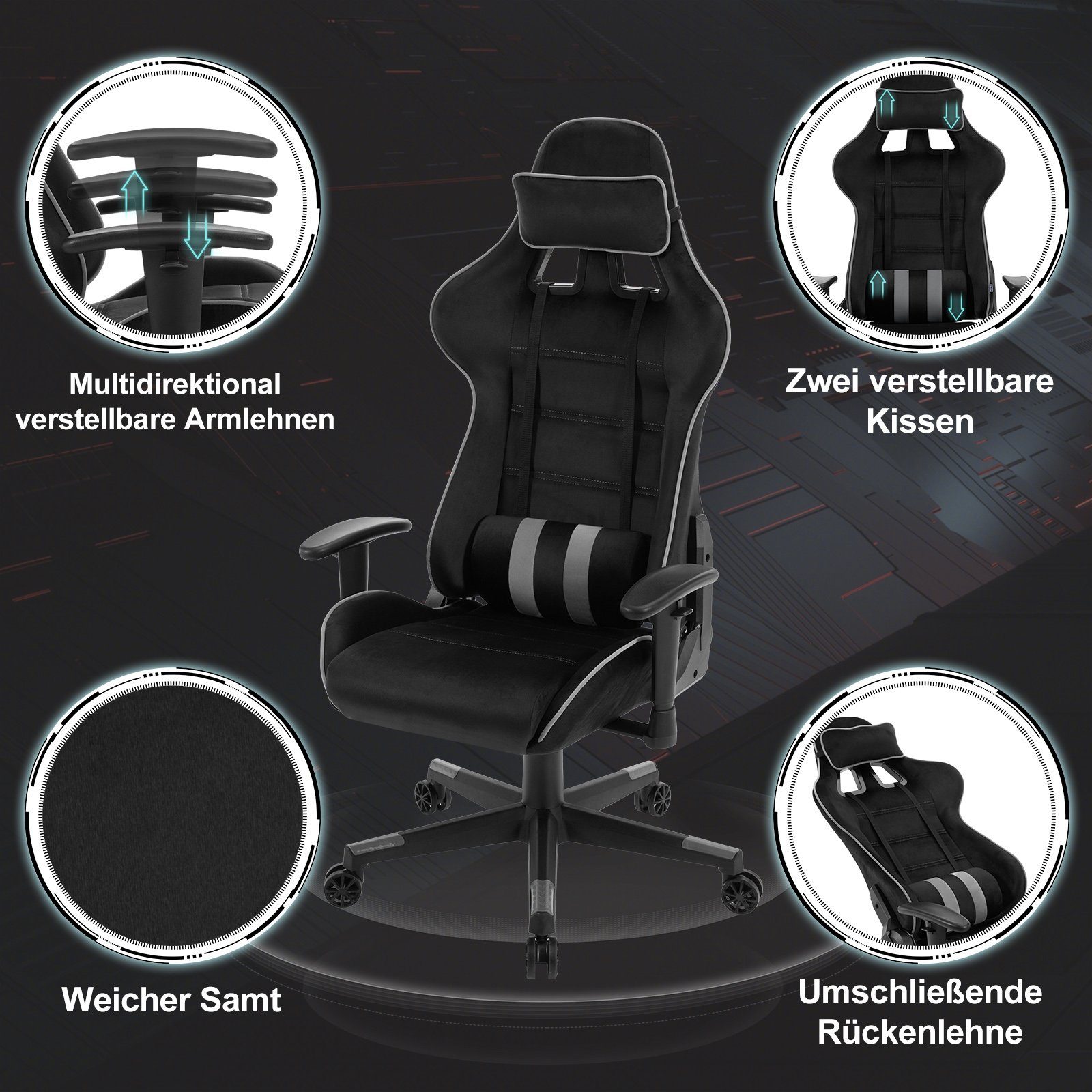 St), belastbar ergonomisch, Woltu 150 Gaming-Stuhl (1 Bürostuhl kg