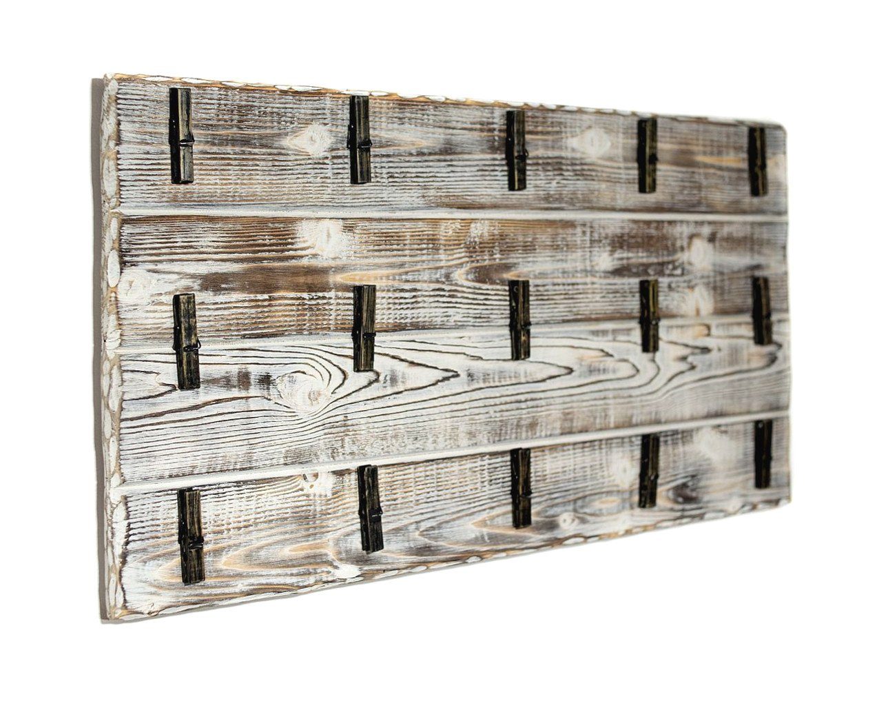 DanDiBo Memoboard Memoboard Holz Weiß Pinnwand mit 93914 15 Wandorganizer Klammern Memotafel handgemacht Vintage