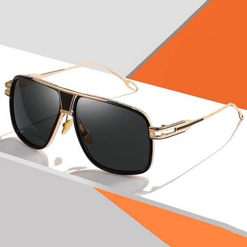 SOTOR Sonnenbrille Retro einteilige V-FöRmige Sonnenbrille Metallrahmen UV Sportbrille (1-St)