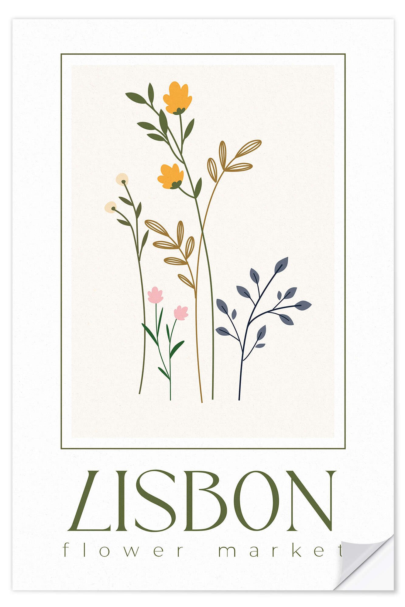 Posterlounge Wandbild Flower Market Lisbon, Pineapple Licensing, erhältlich als Poster, Leinwandbild, Wandsticker oder Acrylglasbild