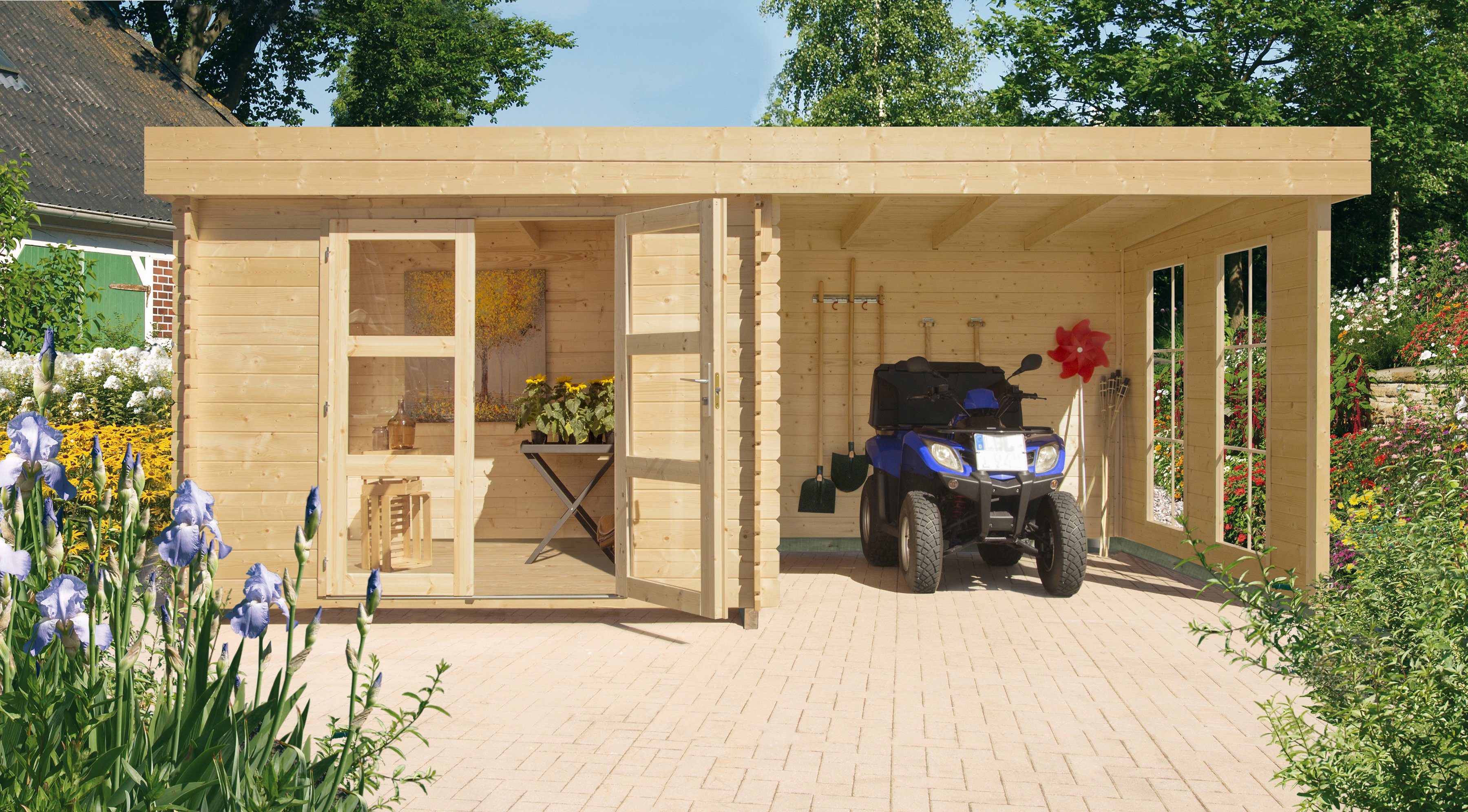 Kiehn-Holz Gartenhaus Acrux 1, BxT: 590x314 cm, (Set)