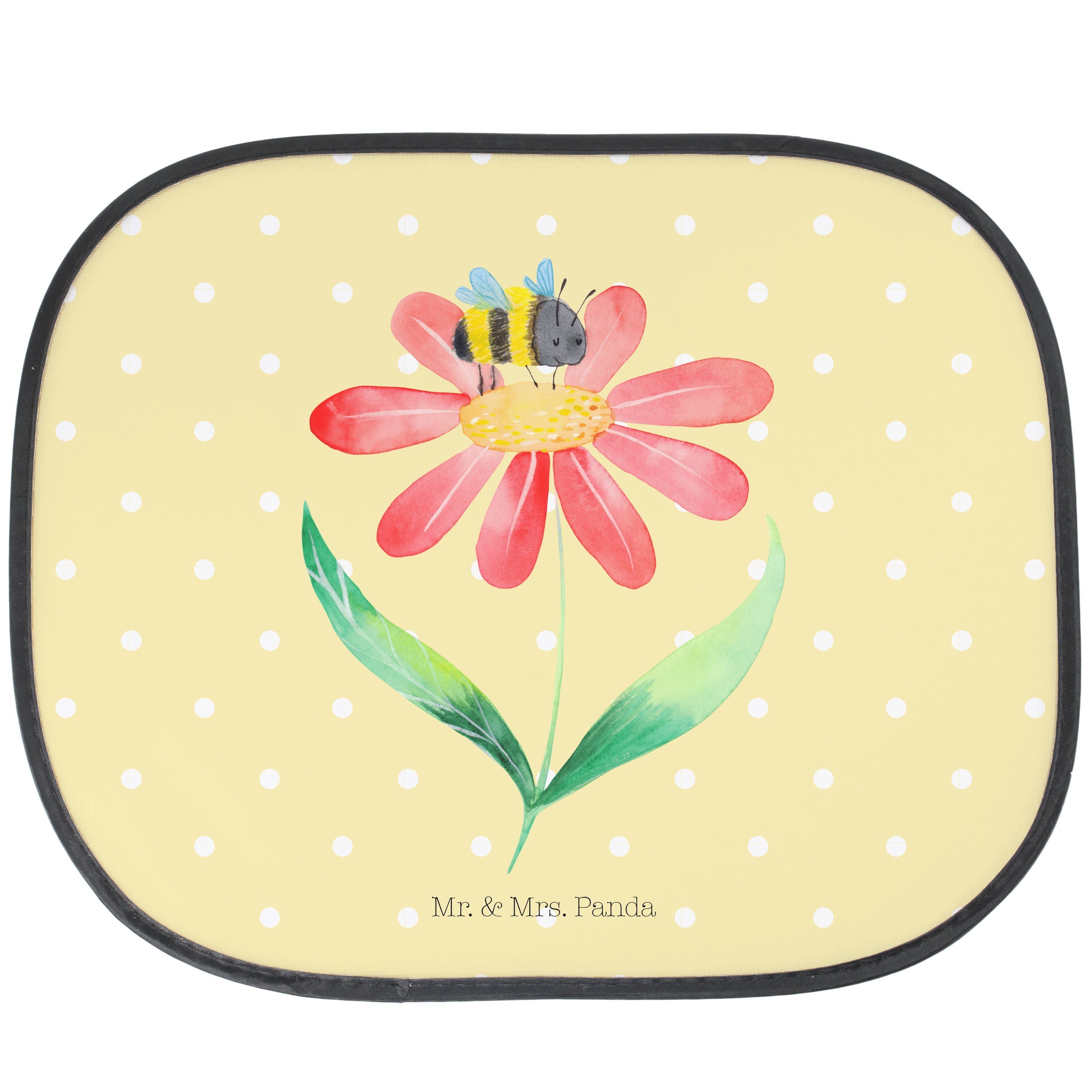 Sonnenschutz Hummel Blume - Gelb Pastell - Geschenk, Sonne Auto, Sonnenblende, Son, Mr. & Mrs. Panda, Seidenmatt