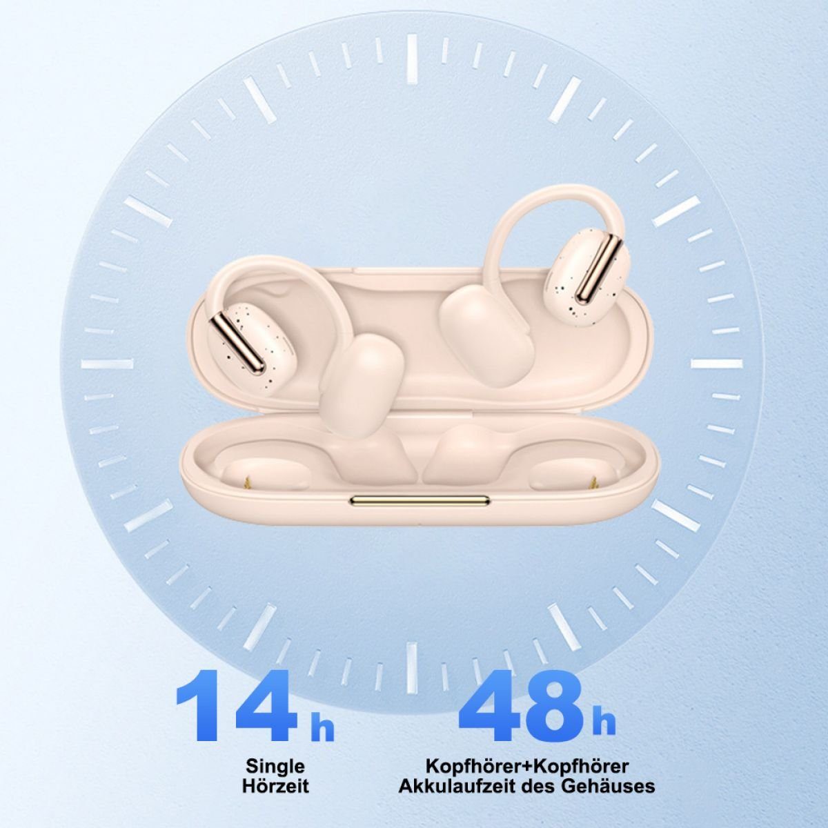 Jormftte Open Ear Kopfhörer,Bluetooth Conduction Air Bluetooth-Kopfhörer Headphones Kopfhörer Weiß Sport