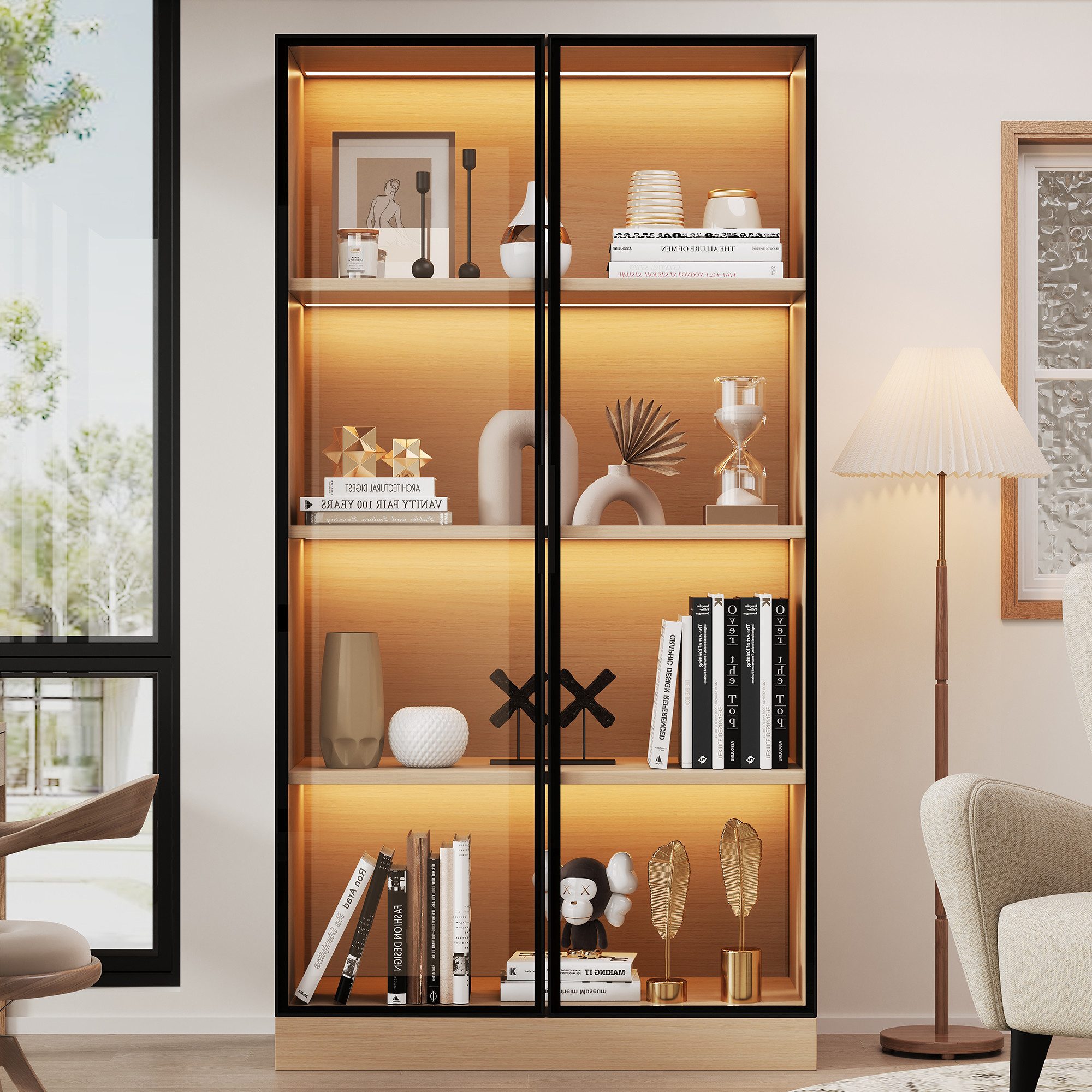 Flieks Vitrine Glasvitrine mit LED-Beleuchtung und günstig online kaufen
