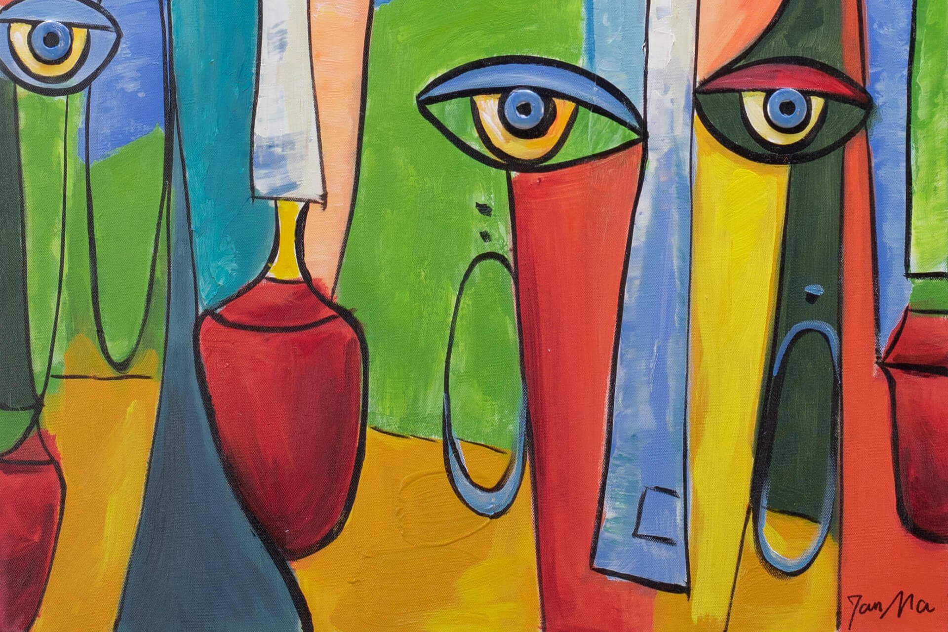 KUNSTLOFT Gemälde Farben der Gesellschaft 60x90 günstig online kaufen