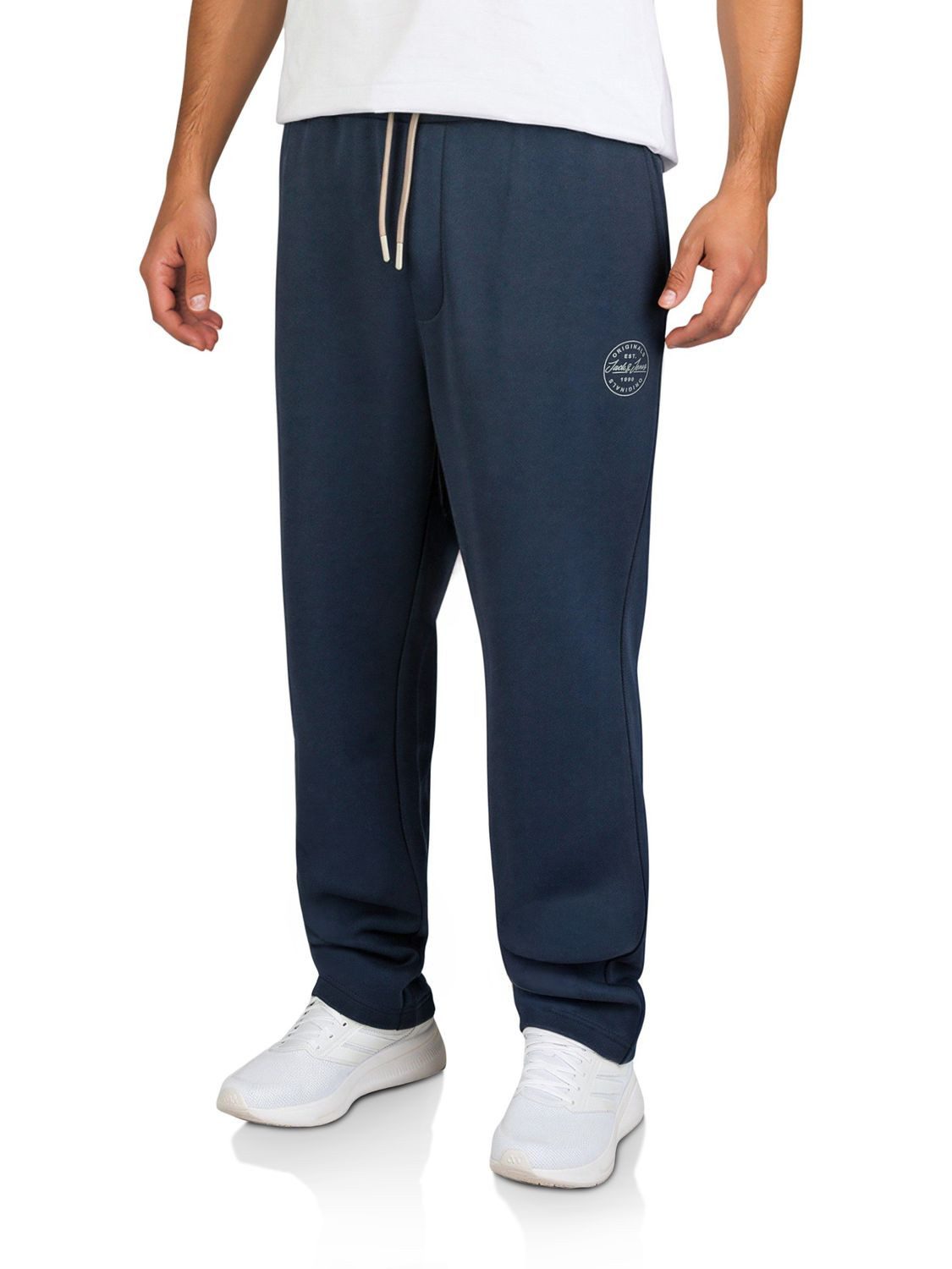 Jack & Jones Sweathose Herren Jogginghose JPSTKANE LANDON UNCUFFED SWT PANTS Relaxed Fit Jogginghose aus pflegeleichter Baumwollmischung