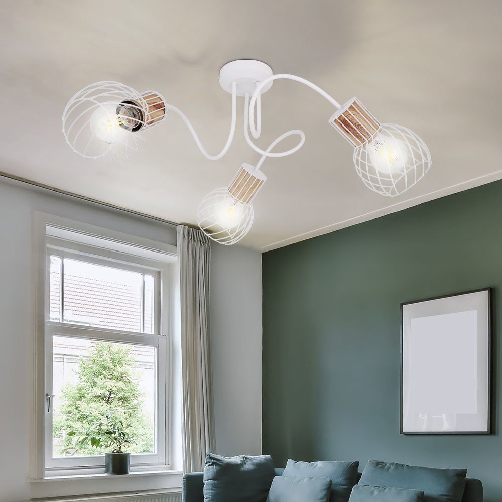 GLOBO LIGHTING Deckenspot, Leuchtmittel nicht inklusive, Rondell Decken Leuchte weiß Wohn Ess Zimmer Beleuchtung Gitter