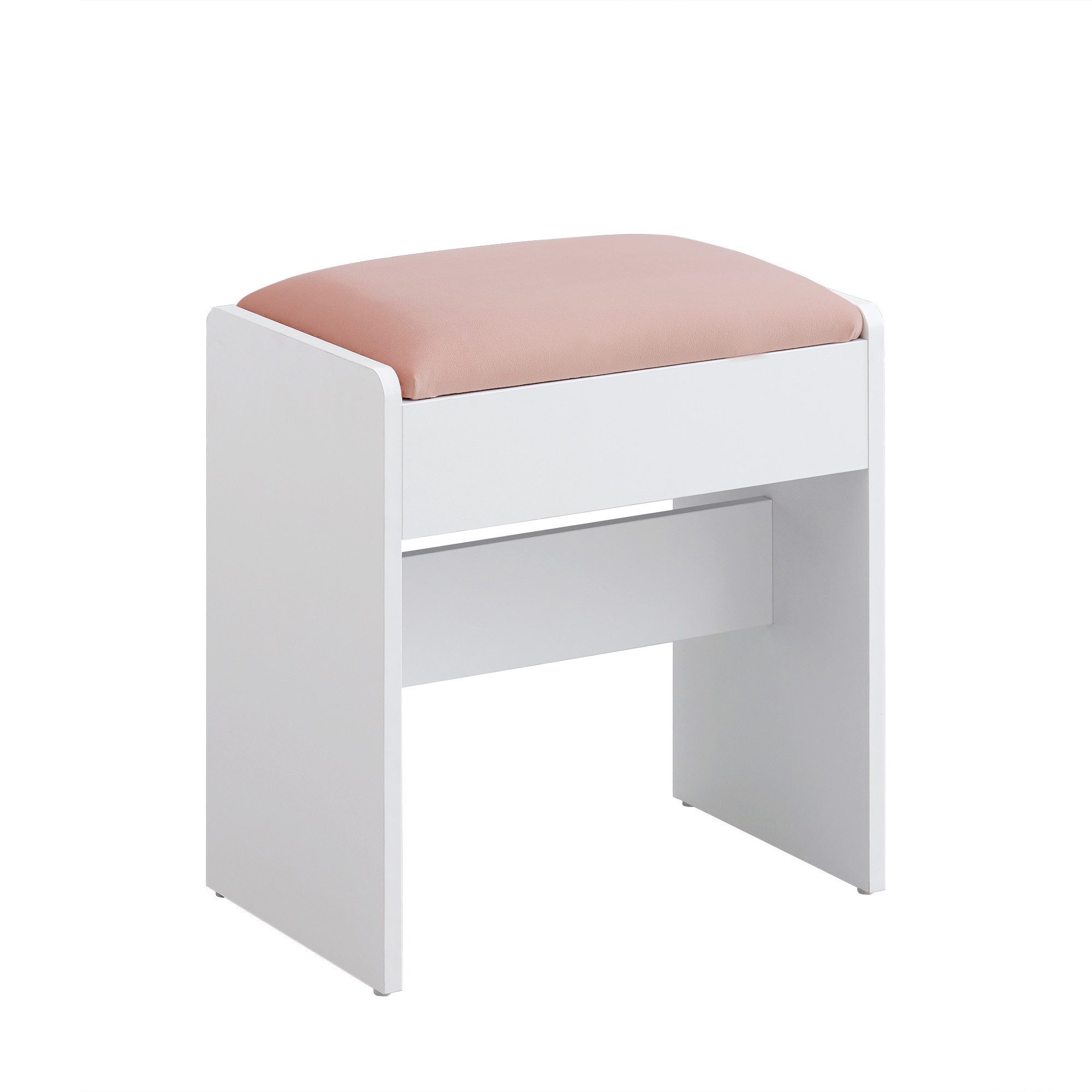 VASAGLE Schminktisch Makeup-Hocker, 45 cm x 45 cm x 28.6 cm, Schminktischhocker, Sitzhocker gepolstert, mit rutschfesten Fußpads