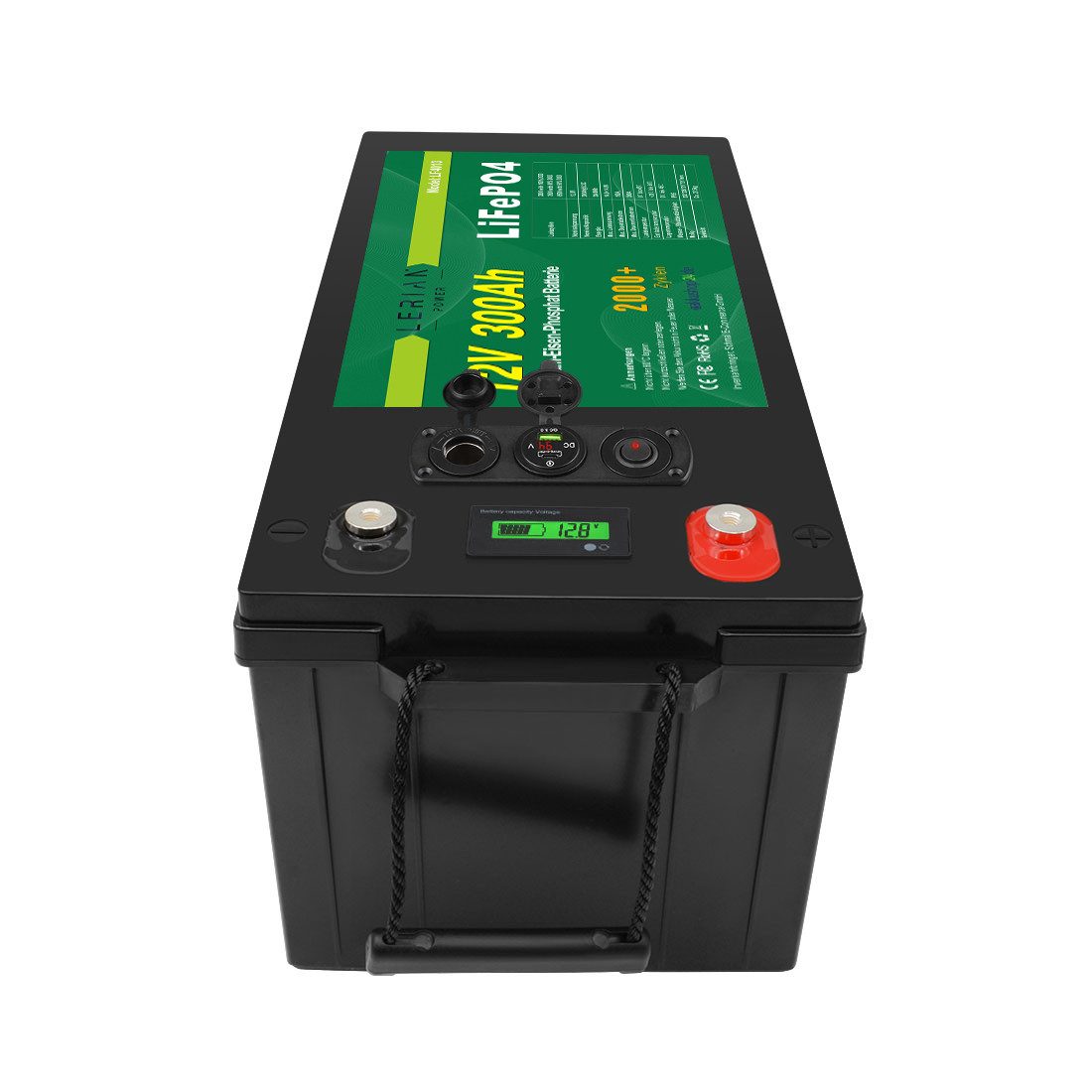 LERIAN POWER LiFePO4 Akku 12V 300Ah 200A LFP Batterie für Camping Boot Solar Akku