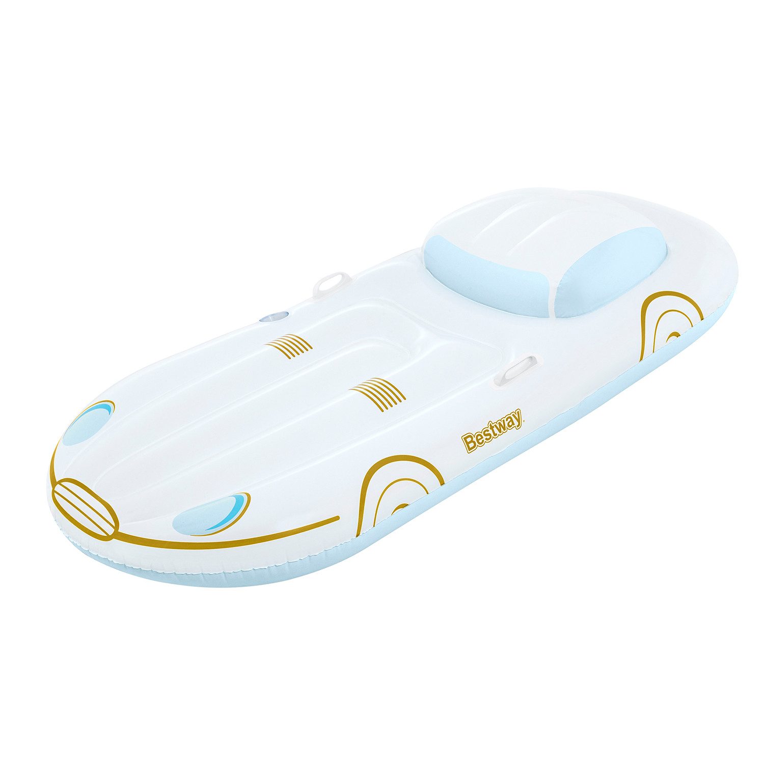 Bestway Badeinsel Vacation Cruiser™, (Packung, 1-St., 219 x 97 x 45 cm), Inkl. Kopfstütze, Sportauto-Design