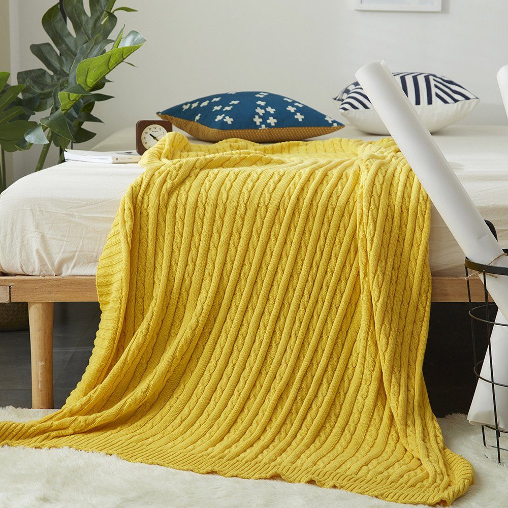 Einschlagdecke Weiche gestrickte Wolldecke, Sofadecke, Schlafdecke, günstig online kaufen