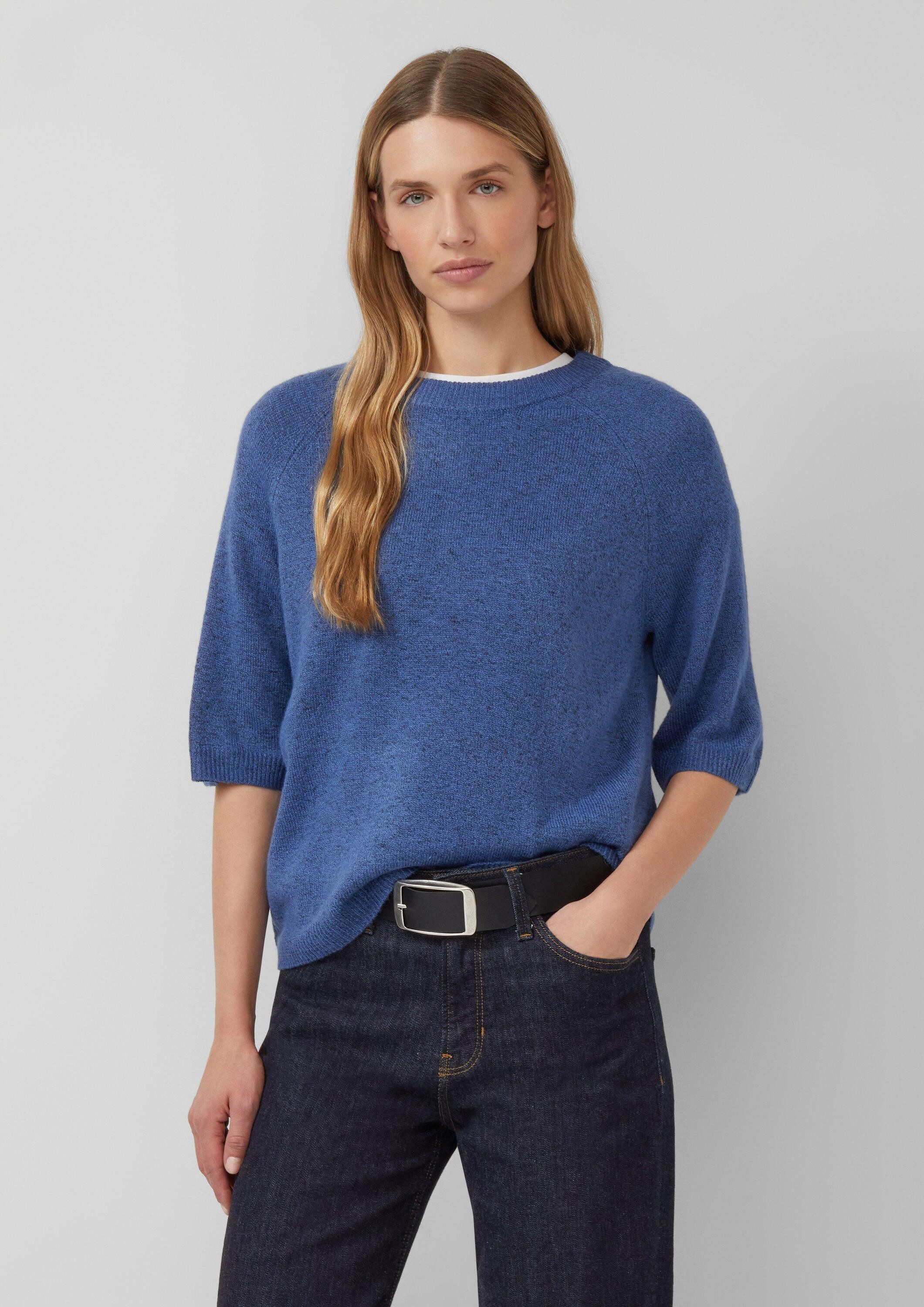 s.Oliver Kurzarmpullover Strickpullover Kurzarmpullover aus Alpakamix günstig online kaufen