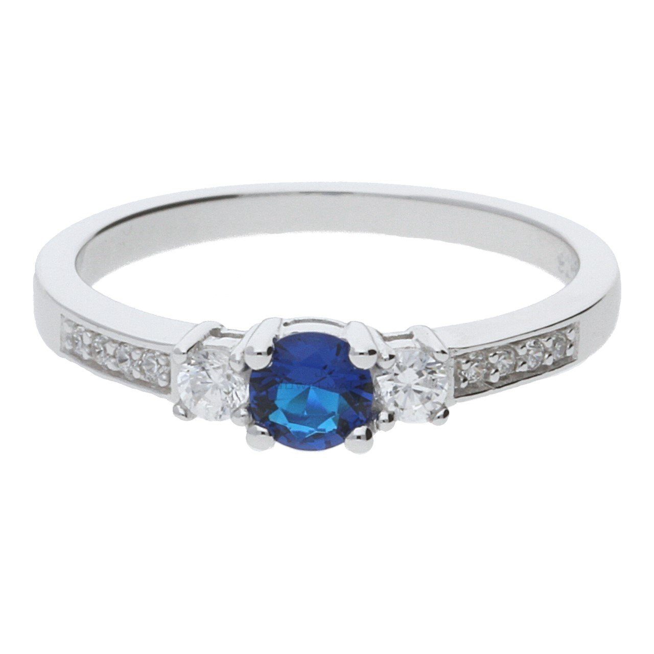 Fingerring JuwelmaLux Ring 925 Silber mit synth. Saphir JL10-07-0026