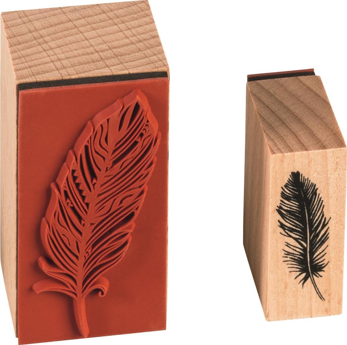 Heyda Heyda 204888685 Stempel-Set "Federn" 12 x 10 x 3 cm Stempelkissen