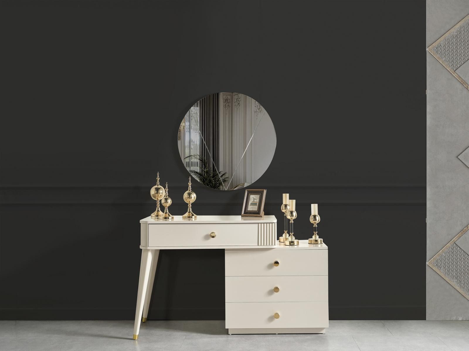 Xlmoebel Schminktisch XLMOEBEL Konsolentisch aus Holz in Beige mit Schubladen (mit Schubladen), Made in Europa