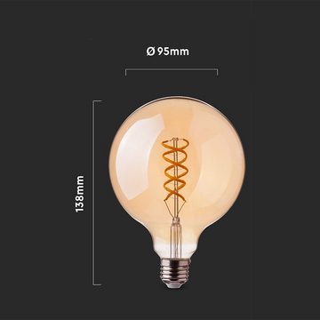 V-TAC LED-Leuchtmittel E27 4.8 W LED Filament Nostalgie Retro Design Leuchtmittel Lampe Form, Warmweiß, Kelvin