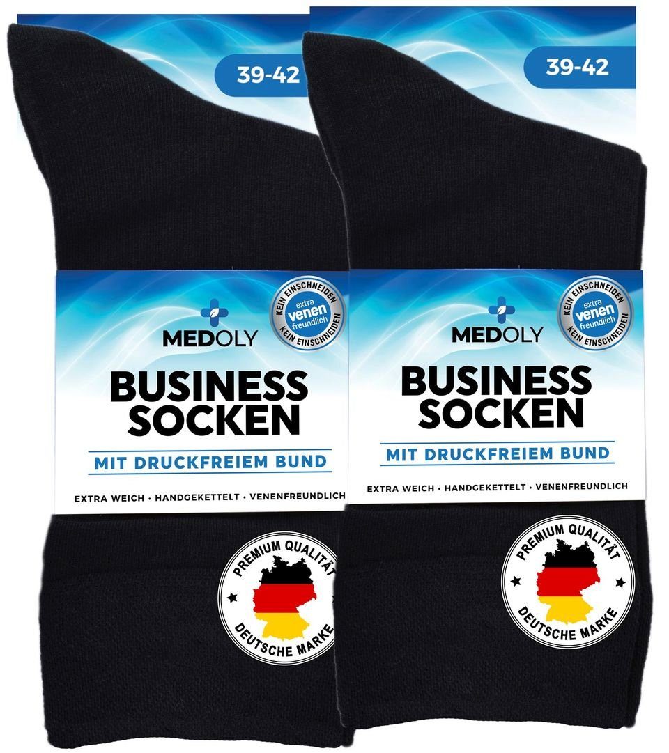 MEDOLY Businesssocken Premium Herren Socken (6 Paar) aus Baumwolle, ohne einschneidende Bündchen