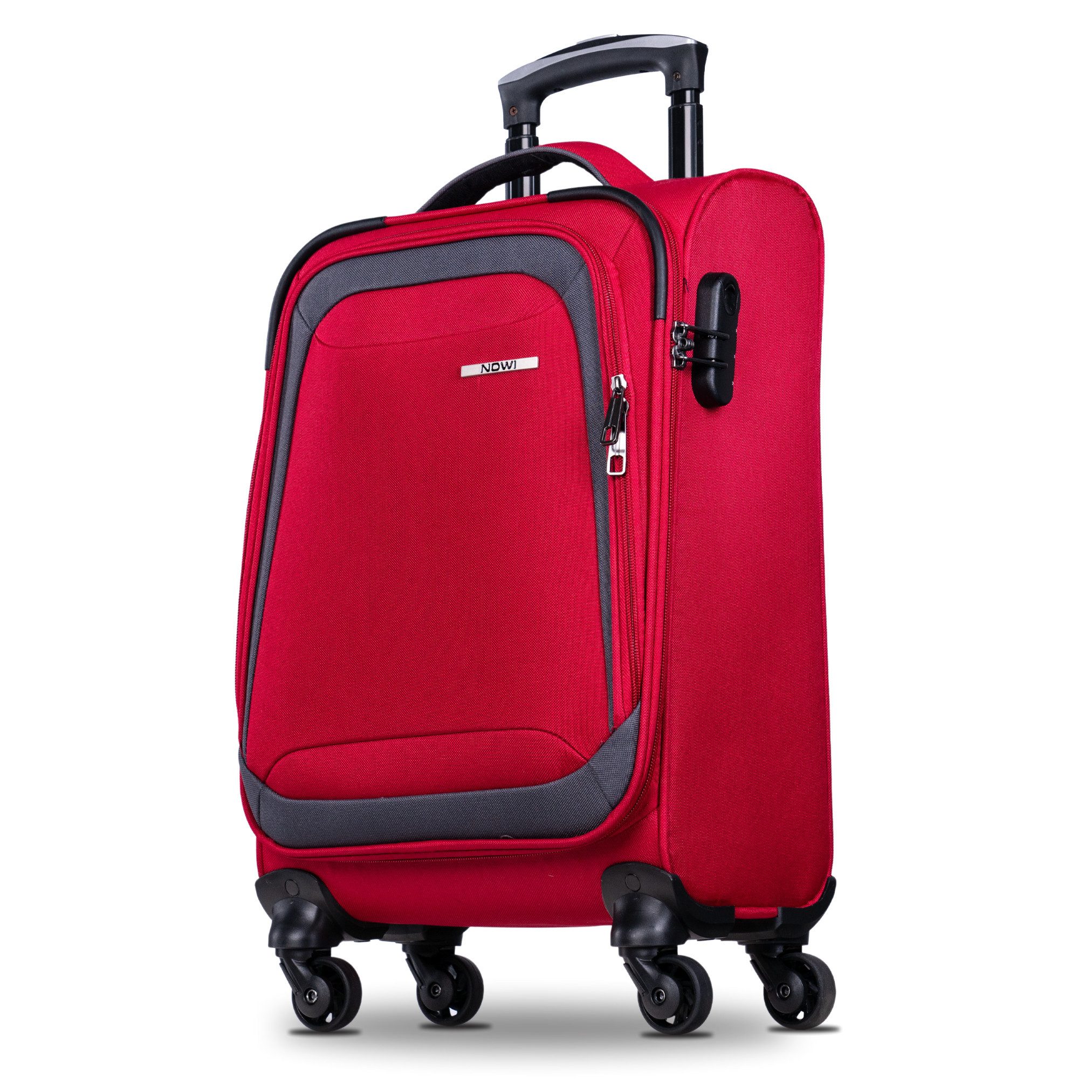 NOWI Trolley Koffer Weichschalenkoffer mit Rollen & Zahlenschloss - M-L-XL günstig online kaufen