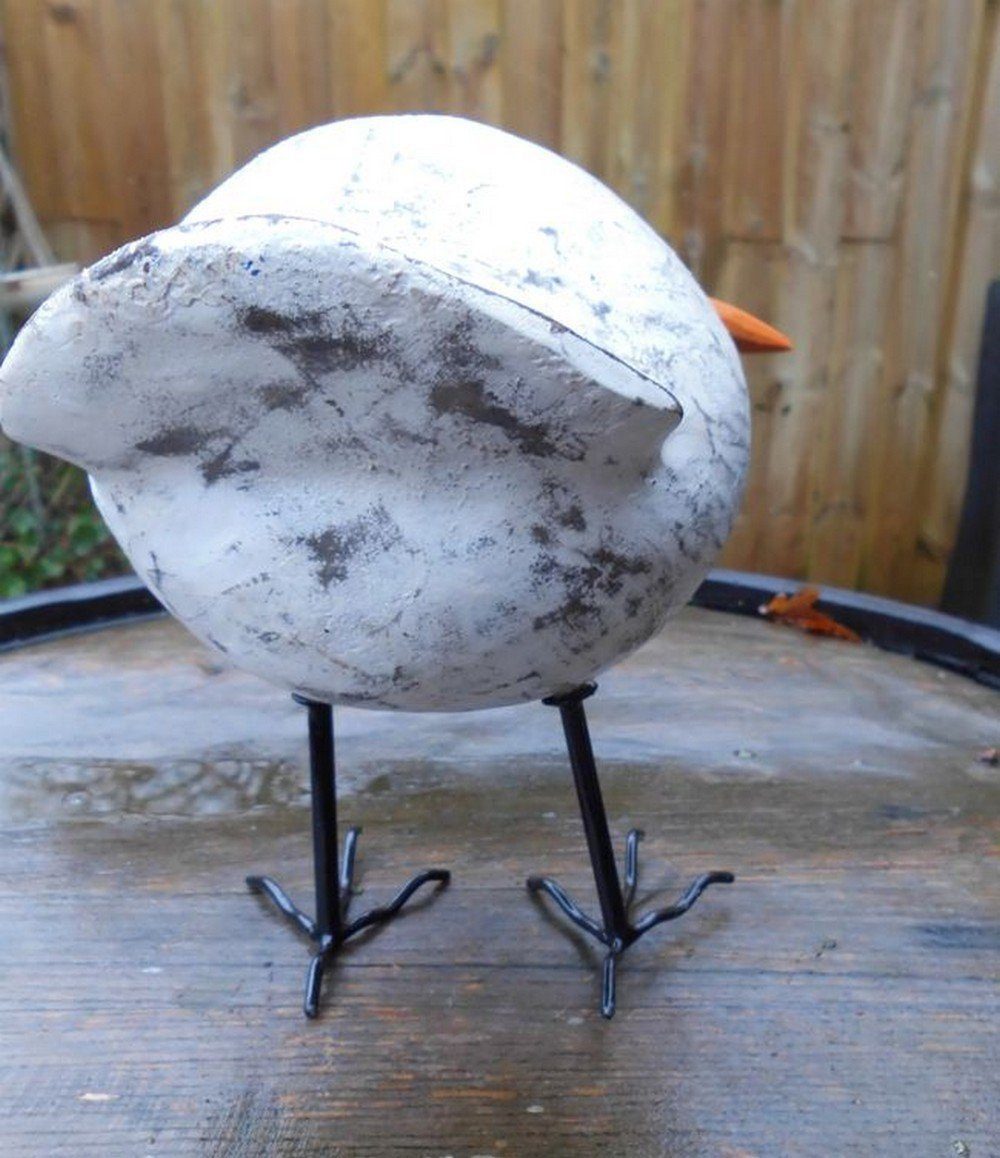 Deko-Impression Dekofigur Neugierige, dicke Möwe. Maritimes Deko-Objekt Holz Handarbeit 27 cm (1 St)