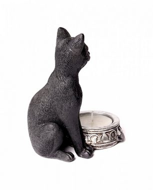 Horror-Shop Dekofigur Teelichthalter mit Schwarzer Hexen Katze