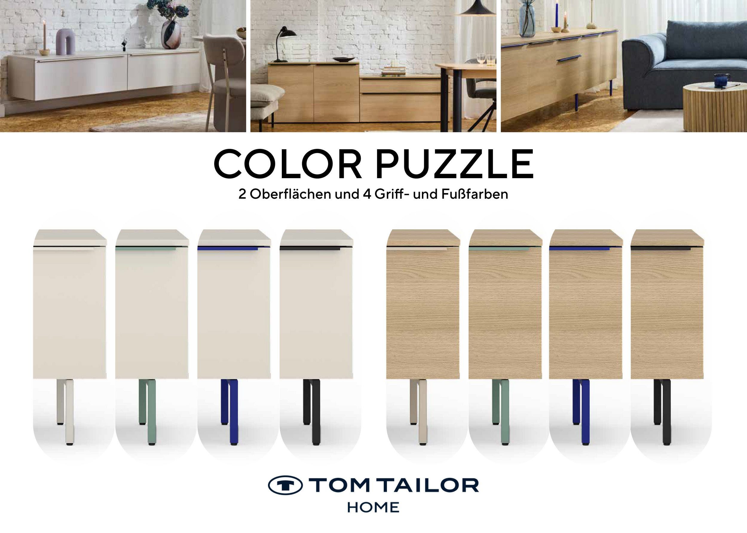 TOM TAILOR HOME Hochkommode, Highboard, Breite 110 cm,4 Türen,2 Schubladen, viel Stauraum