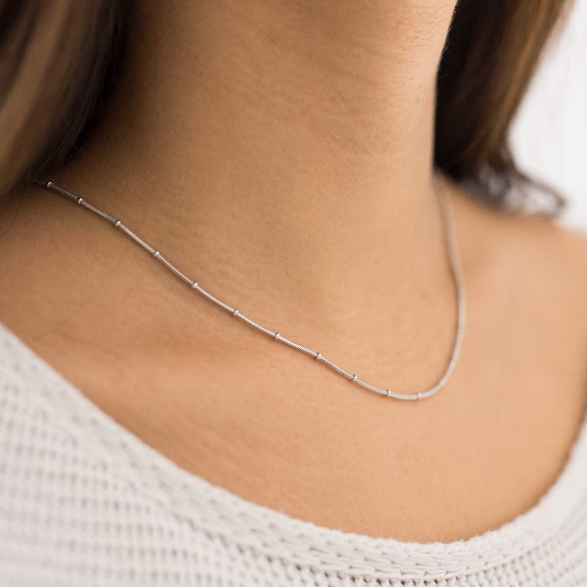 Materia Silberkette Damen Silber Schlangenkette Kugeln 40-80cm K66, 925 Ste günstig online kaufen