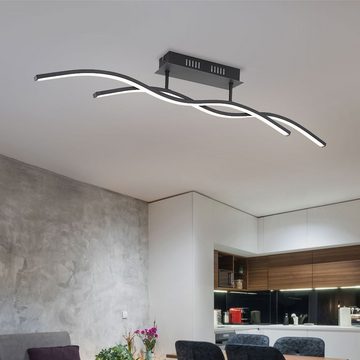 etc-shop LED Deckenleuchte, LED-Leuchtmittel fest verbaut, Warmweiß, Deckenleuchte Designlampe Wohnzimmer LED Deckenlampe