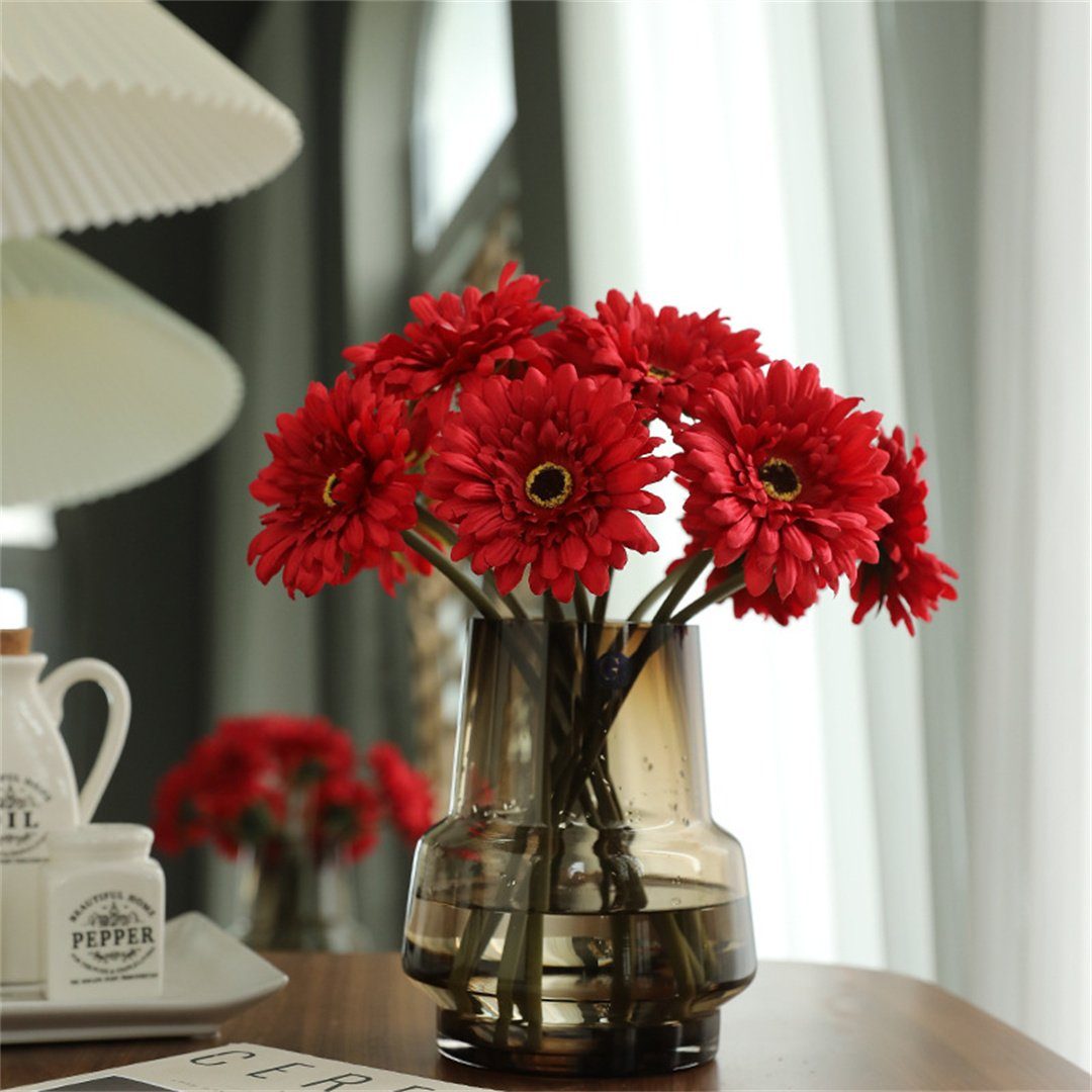 Simulierte UG, Heimdekoration, künstliche Blumenarrangement, Chrysanthemen-Sonnenblume, Kunstblumenstrauß L.Ru Gerbera-Blumen kleine künstliche