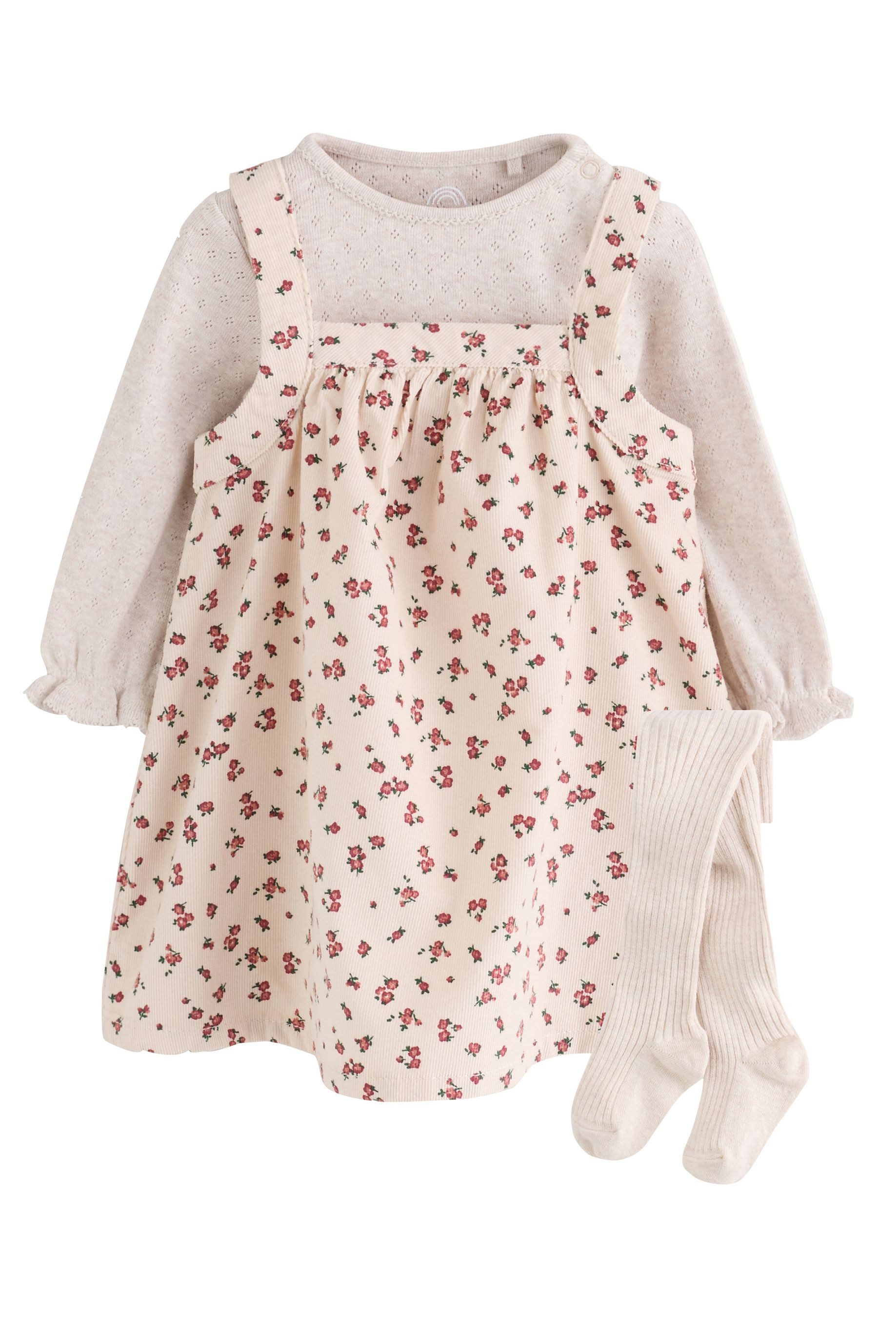 Next Latzkleid 3-teiliges Baby-Set: Kleid, Body und Strumpfhose (3-tlg) – Bild 5 von 5