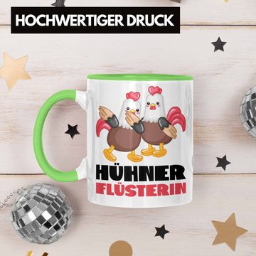 Trendation Tasse Hühner Flüsterin Tasse Geschenk Landwirtin Bäuerin Frauen Kaffee-Beche