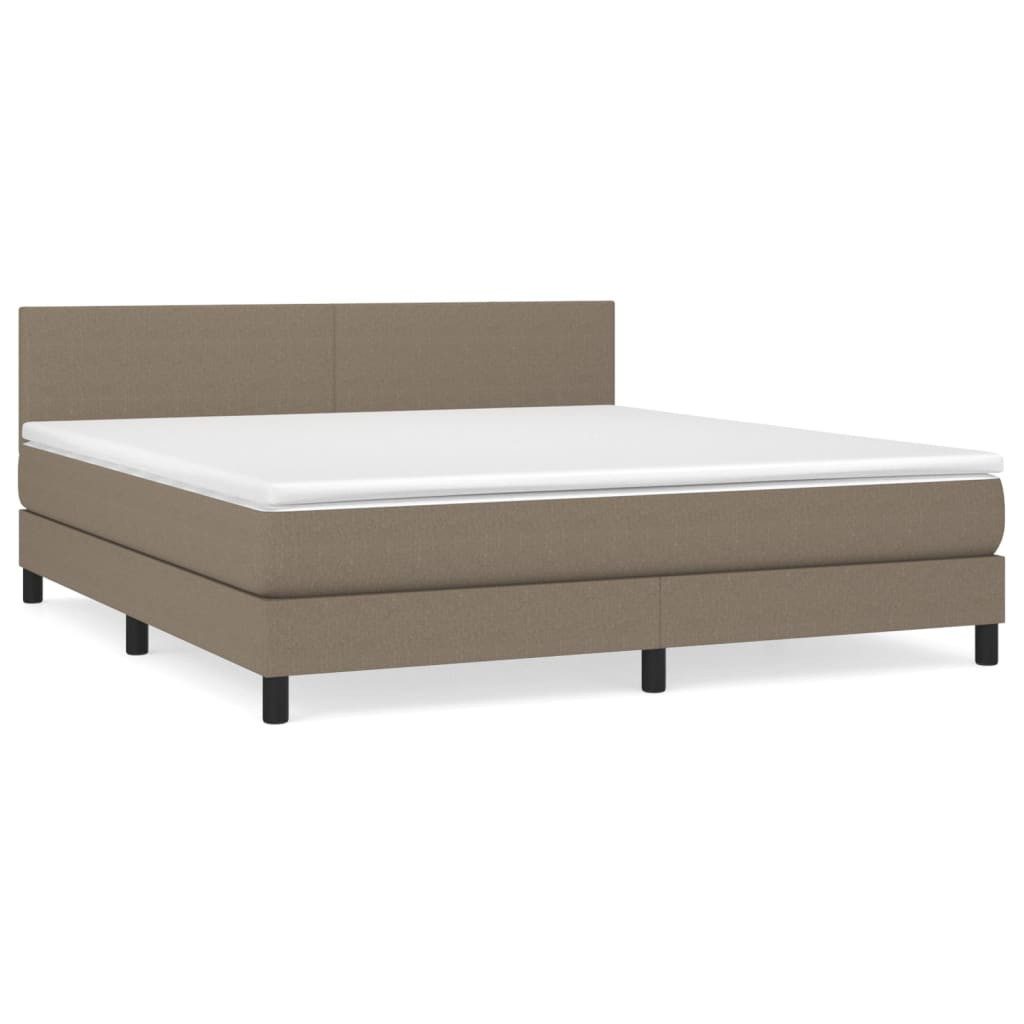 vidaXL Boxspringbett, Boxbett mit Matratze Taupe 180x200 cm Stoff günstig online kaufen