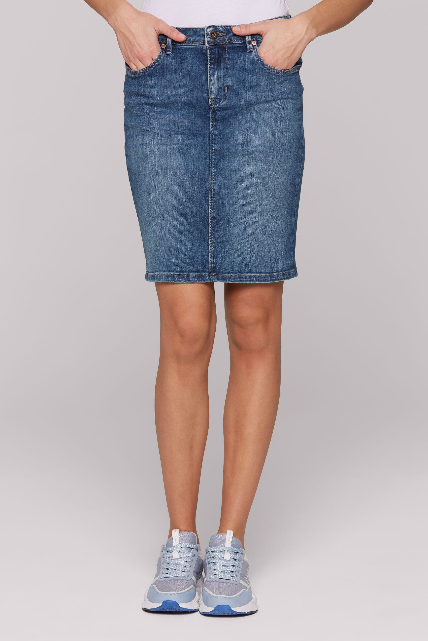 SOCCX Jeansrock mit Gehschlitz