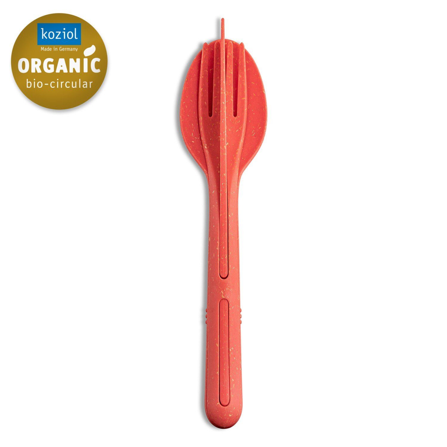 KOZIOL Einwegbesteck-Set Besteckset 3-teilig Klikk nature coral, Kunststoff