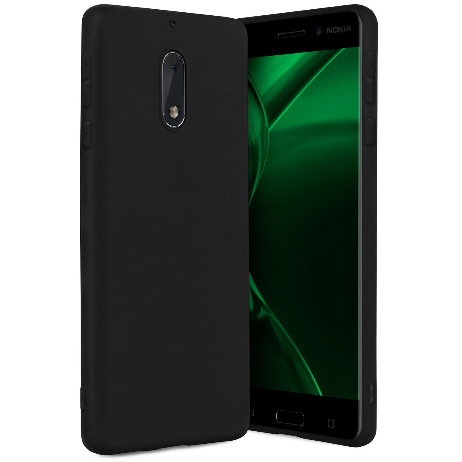 ONEFLOW Handyhülle für Nokia 6 Hülle Dünn SlimShield Pro Schwarz 5,5 Zoll, Backcover TPU Case Handyhülle minimalistisch Schutzhülle Erhöhter Rand