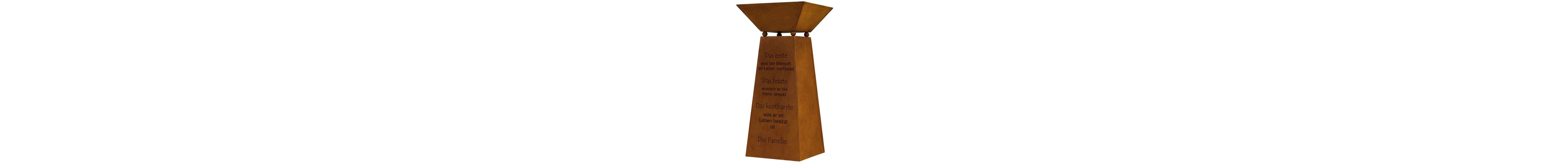Rostikal Dekosäule »Pflanzschale mit Säule Spruch Familie«, Echter Rost