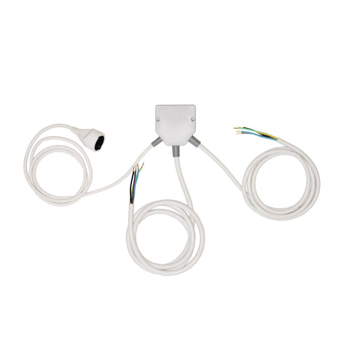 Xavax Verteiler Küchenanschlussverteiler (Splitter) für elektrische Geräte, weiß, Küchengeräte Anschlussbox, Kabel Herdanschlussdose, Kochfeld, Backofen