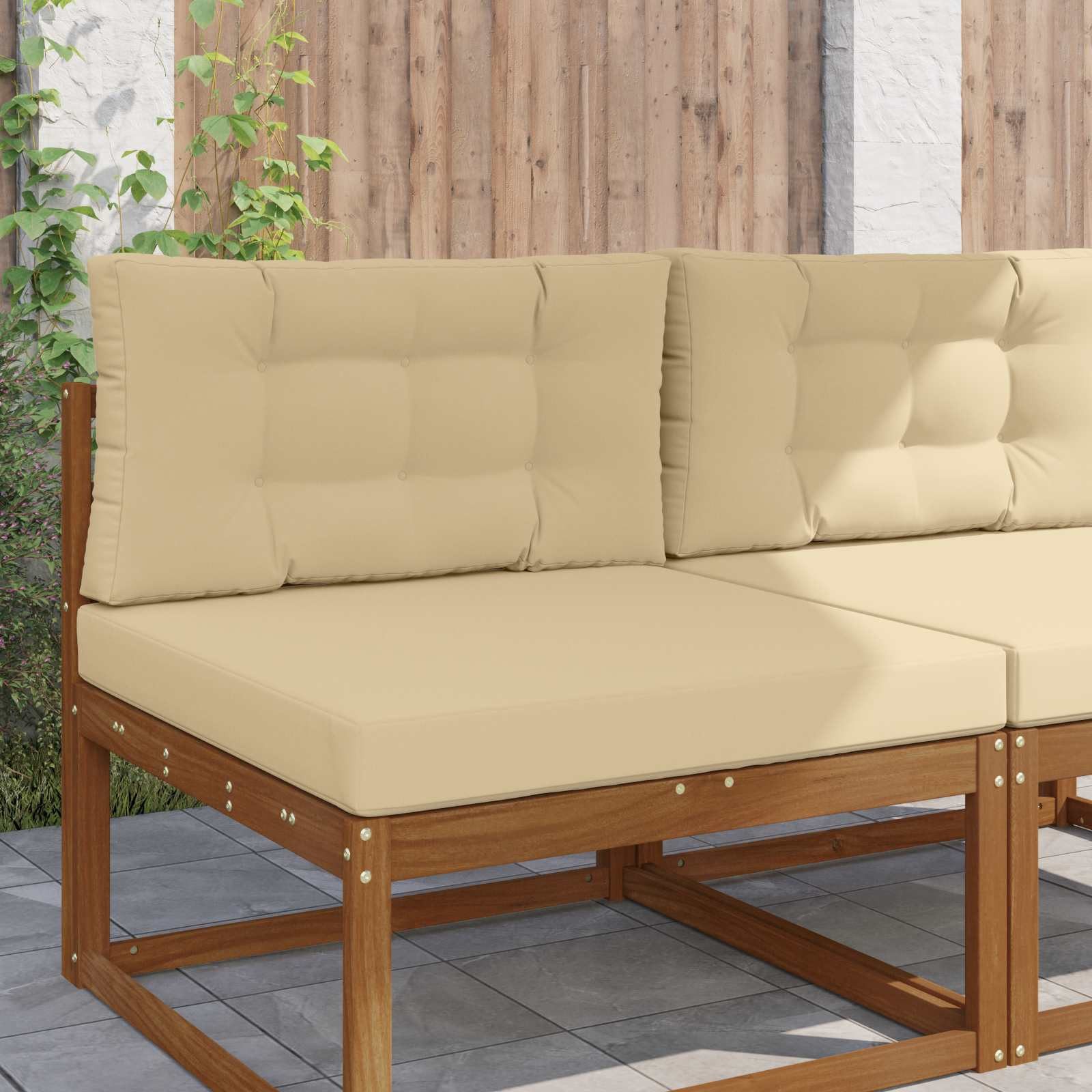 vidaXL Sitzauflage Sofakissen für draußen Polyester Beige 80 x 80 x 8 cm, (2 St)