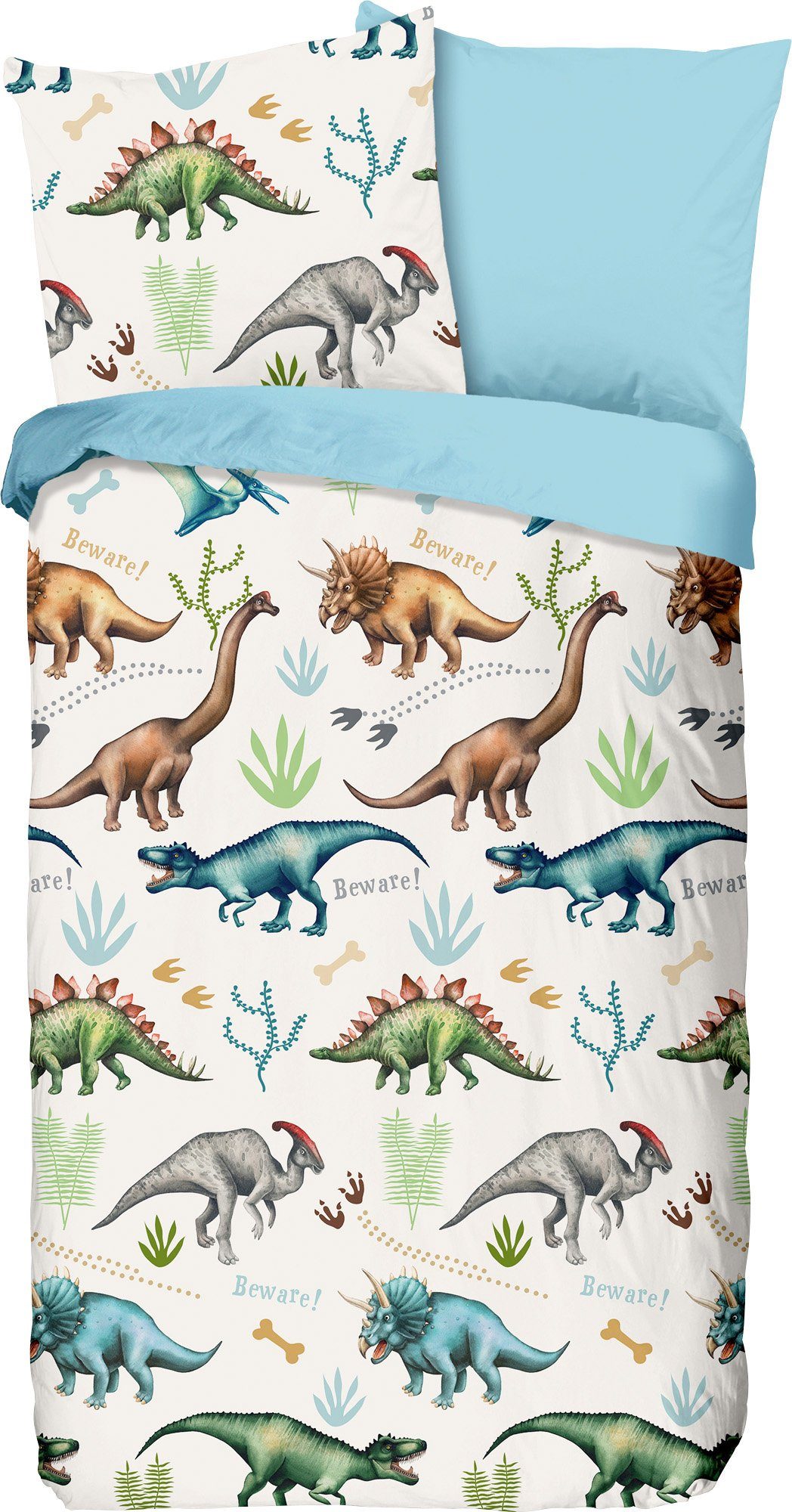good morning Kinderbettwäsche Kinder-Wendebettwäsche "Dino", Biber, günstig online kaufen