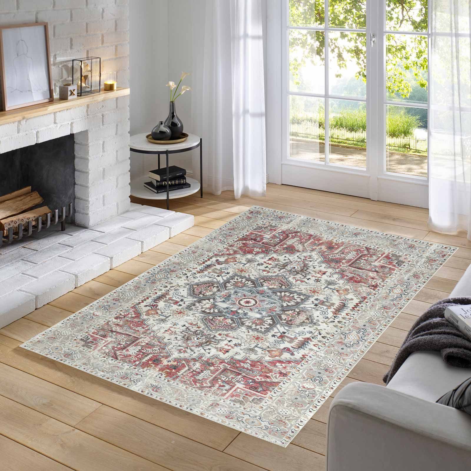 TaraCarpet Teppich Odessa Flachgewebe Vintage Design waschbar, rechteckig, günstig online kaufen