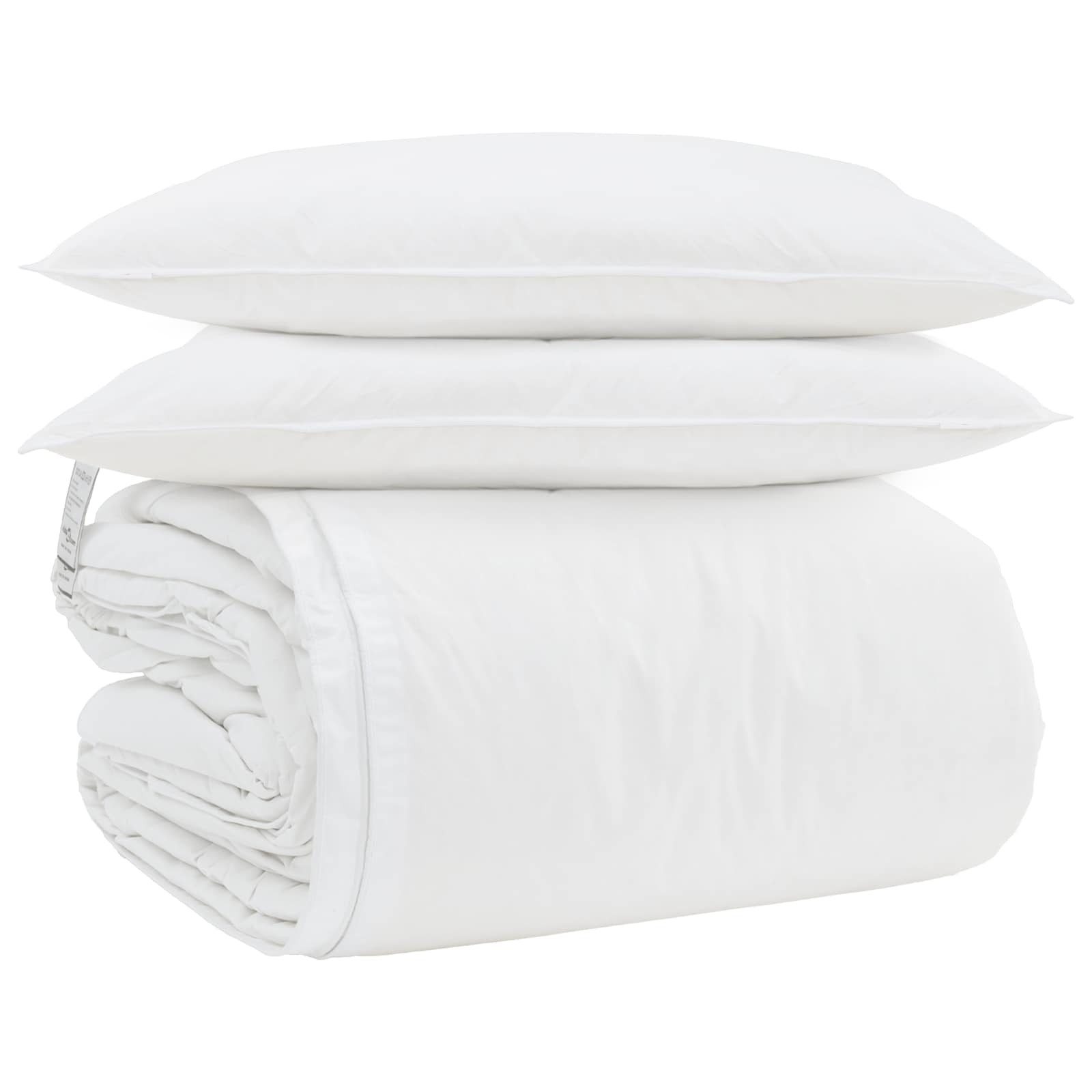 vidaXL Bett Bettdecken Set mit Kissen 3 stk. Weiß Daunenfeder (3-tlg)