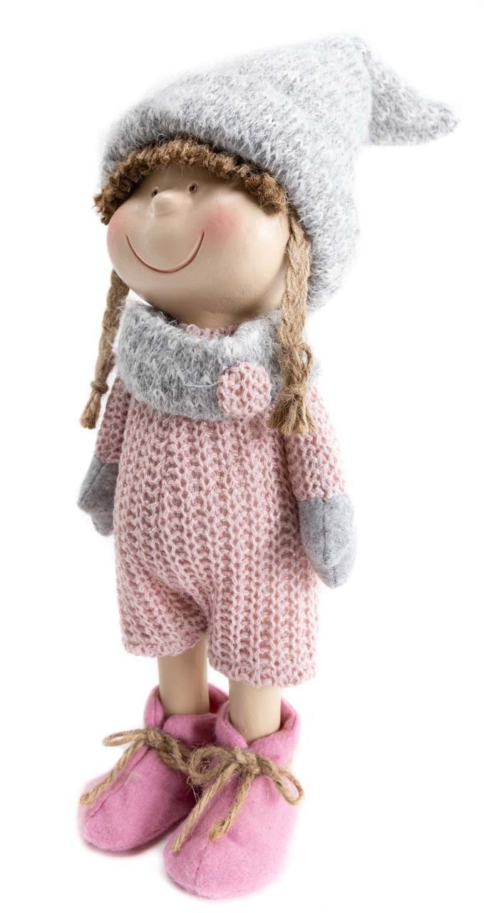 Trend Line Weihnachtsfigur TrendLine Dekofigur Kind 15 x 12 x 42 cm rosa-we günstig online kaufen