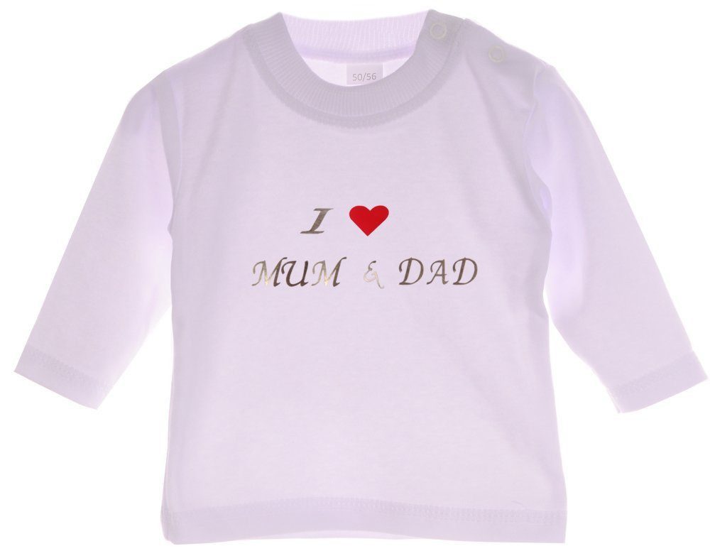 La Bortini Langarmshirt Baby Langarmshirt T-Shirt langärmlig Weiß für Neugeborene aus reiner Baumwolle, 44 50 56 62 68 74 80