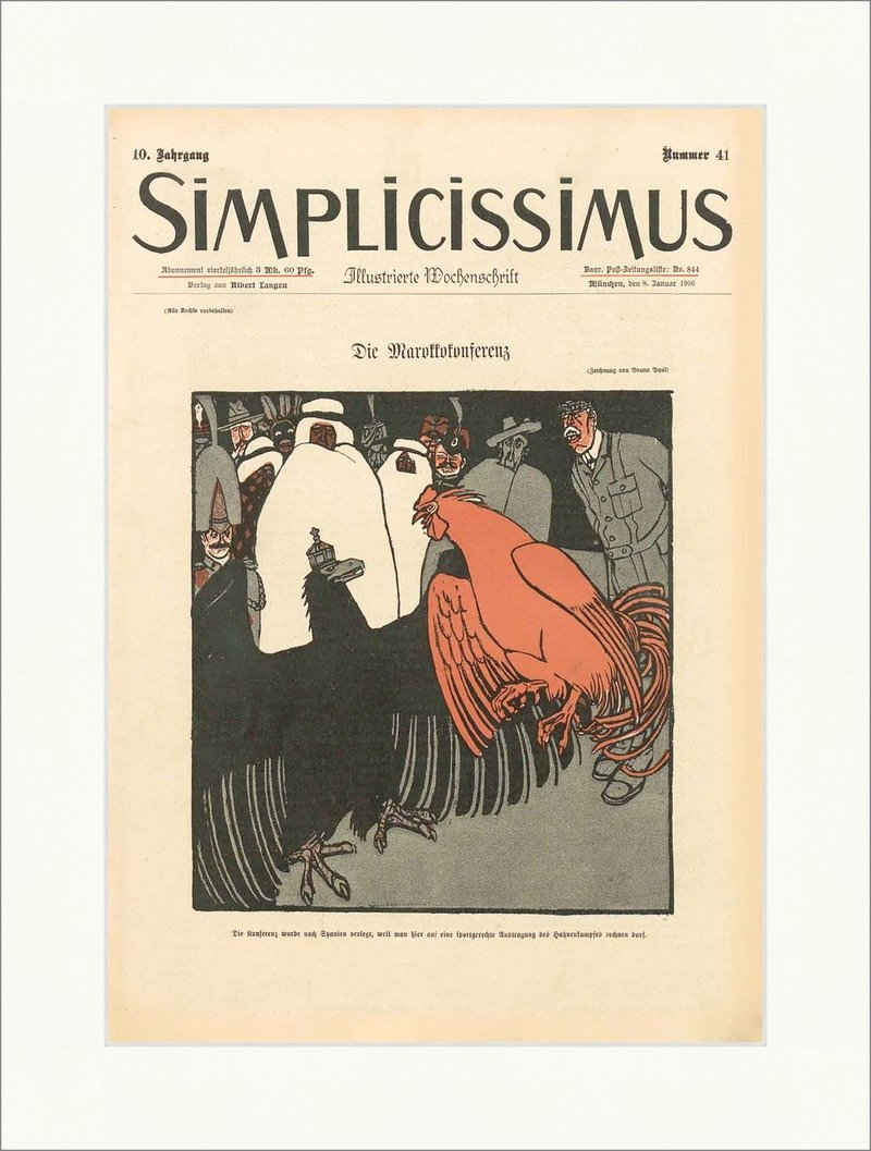 Kunstdruck Titelseite der Nummer 41 von 1906 Bruno Paul Marokko Simplicissimus 05, (1 St)
