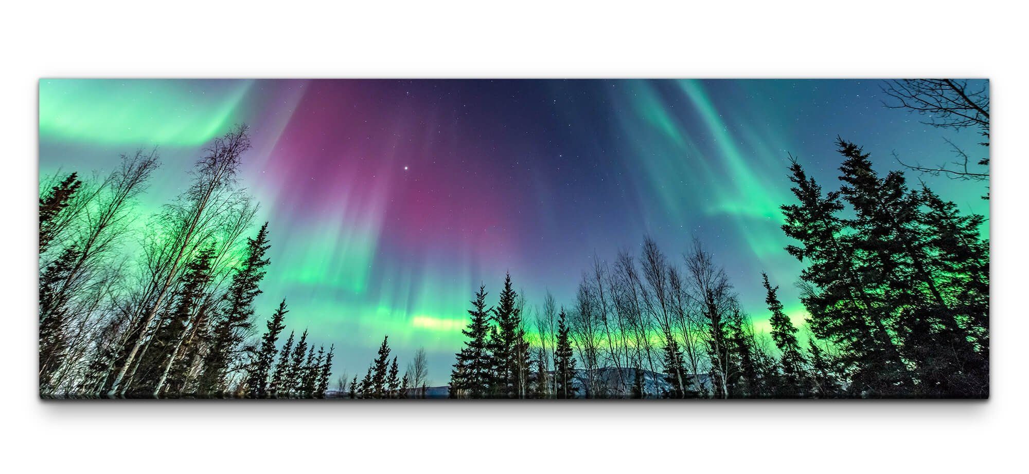 möbel-direkt.de Leinwandbild Bilder XXL Polarlichter Wandbild auf Leinwand